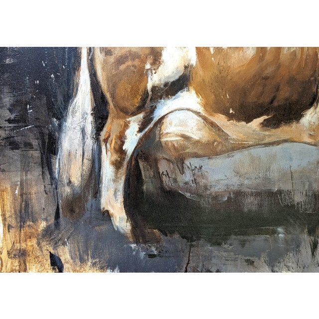 Matthew Paoletti "How Now" Contemporary Naturalistic Rural Animal Painting of a Brown Cow, 2022 For Sale In Houston - Image 6 of 10