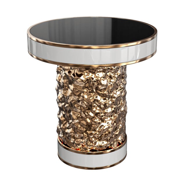 "California" Side Table with Bronze and Stainless Steel, Handmade Bizimyer Furniture. Unmatched. Unrivalled. Designed by...