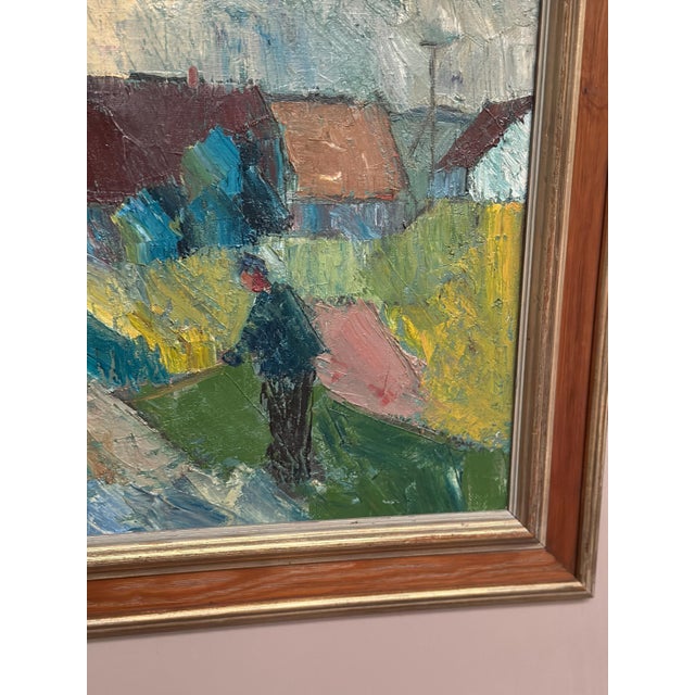 Arnold William Pedersen, Farmhouses, 1960s, Oil on Canvas, Framed For Sale - Image 14 of 18