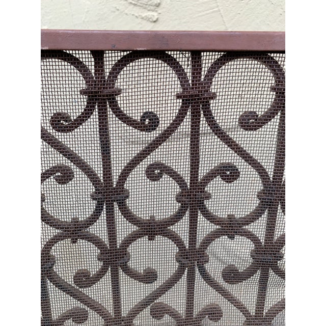 Antique Late 19th Century Spanish Wrought Iron Fireplace Screen For Sale - Image 10 of 11