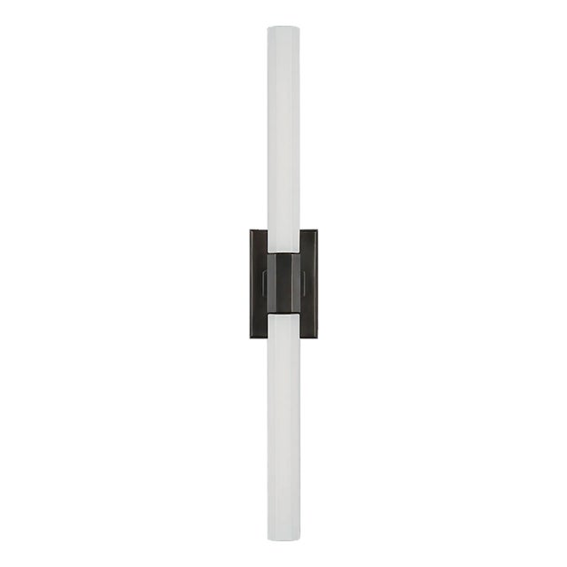 Hawthorne 20" Double Bath Light in Bronze with White Glass Designer: Chapman & Myers Finish: Bronze Height: 20" Width:...