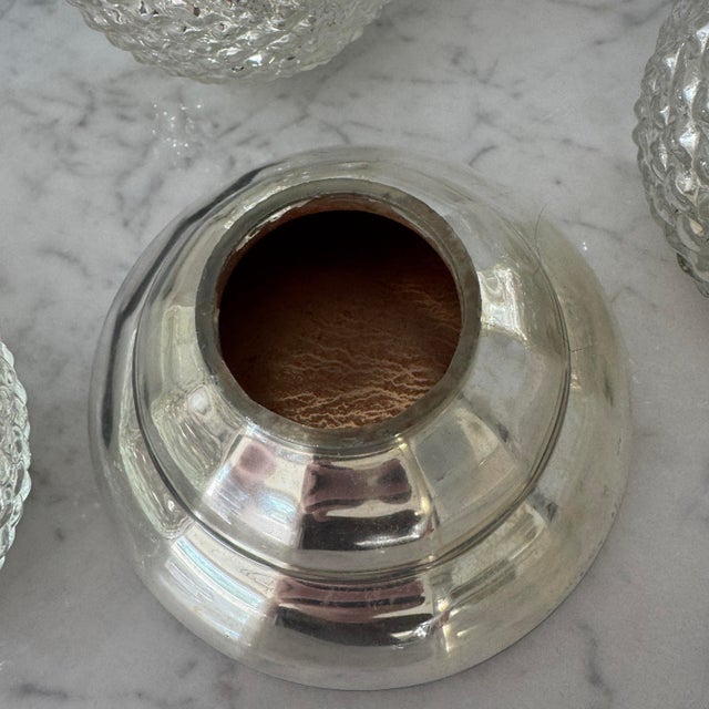 2010s Vintage Crate & Barrel Hollywood Regency Silver Mercury Glass Candle Accessory Set - 5 Pieces For Sale - Image 5 of 7
