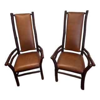 Late 20th Century Pair of 2 Flat Rock Furniture Arm Chairs For Sale