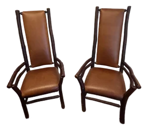 Late 20th Century Pair of 2 Flat Rock Furniture Arm Chairs