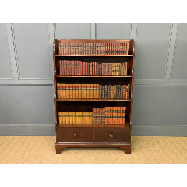Victorian Mahogany Waterfall Open Bookcase, 1880 For Sale - Image 10 of 15