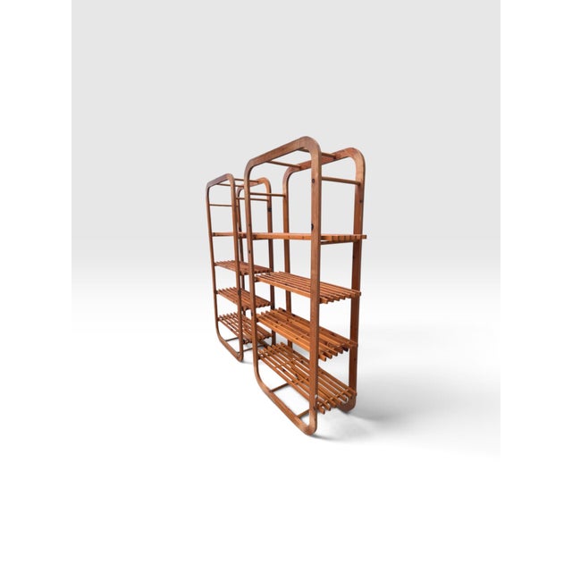 1970s Vintage 1970s Bentwood Bamboo Slatted Étagères – Pair For Sale - Image 5 of 8