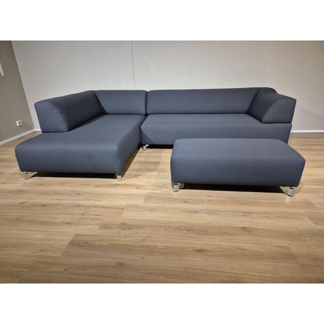 Set of Corner Sofa with Ottoman in Grey from Leolux For Sale - Image 16 of 16