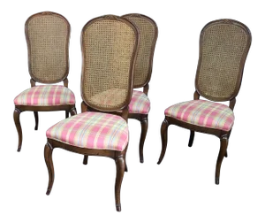 John Stuart Louis XV Style Carved Cherry Dining Chairs - Set of 4