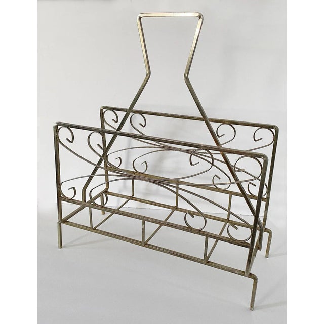 Modern Stainless Steel Magazine Rack For Sale - Image 3 of 4
