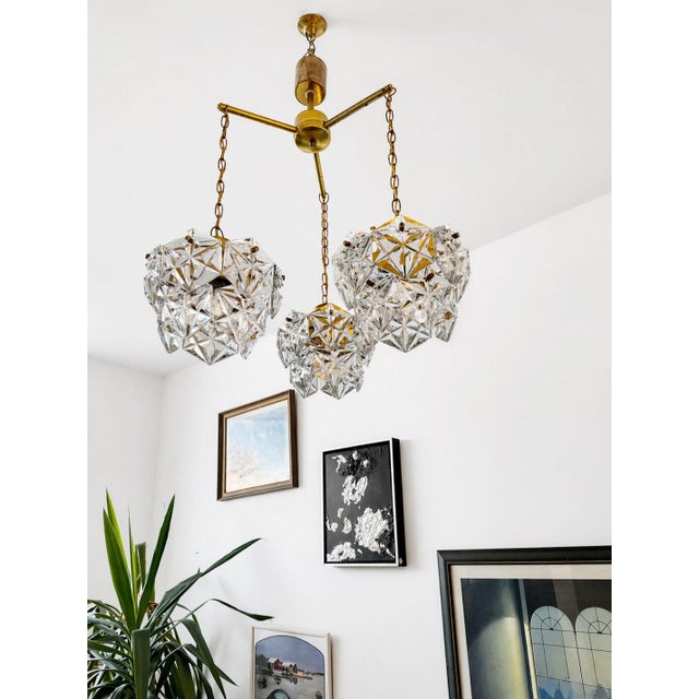 Vintage Crystal Pendant Light from Kinkeldey, 1960s For Sale - Image 4 of 8