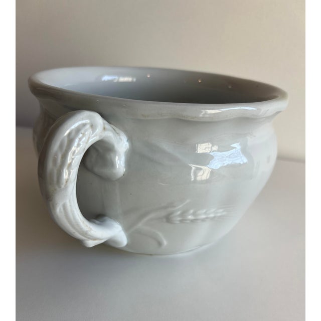 Beautiful Royal Ironstone China Chamber pot made by Johnson Bros England. Embossed wheat design. This specific style was...