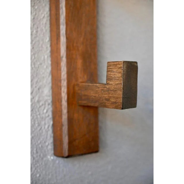 Brutalist Oak Coat Rack For Sale - Image 5 of 6