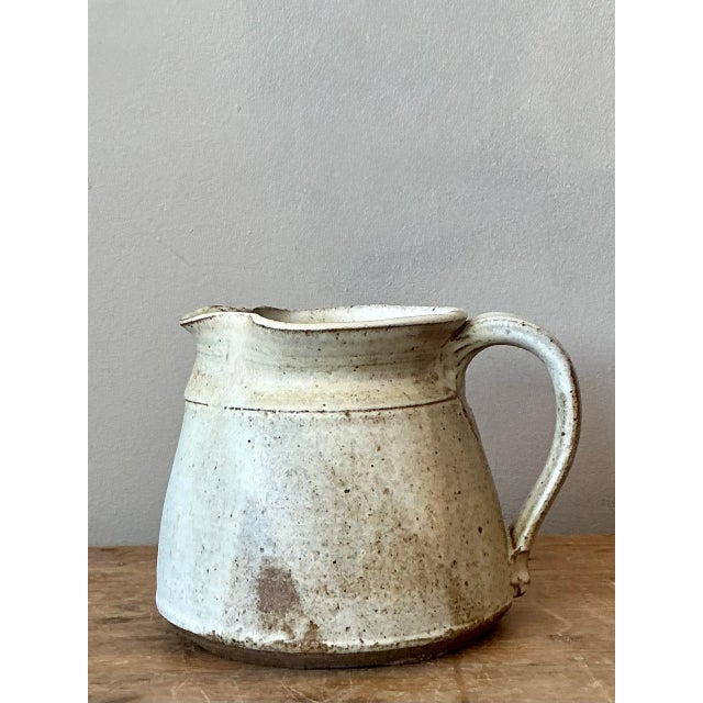 Late 20th Century Vintage Boho Studio Pottery Pitcher For Sale - Image 5 of 6