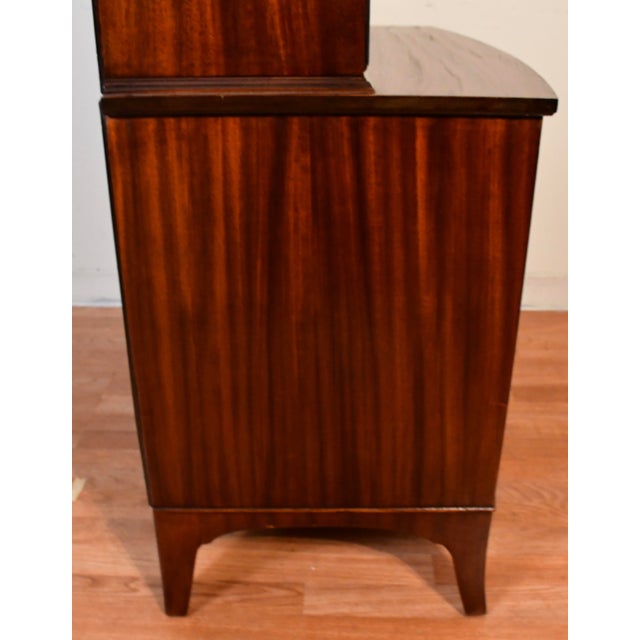 1920 Antique English Regency Crotch Mahogany Secretary Desk Drop Front Desk For Sale - Image 12 of 15