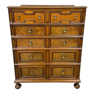 Vintage Berkey and Gay Jacobean Style Chest of Drawers For Sale