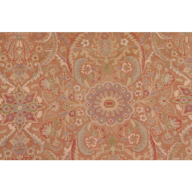 Renaissance Floral 1990's Pak-Persian Brown/Tan Wool Rug - 9'0'' X 12'2'' For Sale In New York - Image 6 of 9