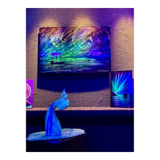 Chris DeRubeis "Calm Before the Storm" Original Hand-Ground Aluminum Painting For Sale