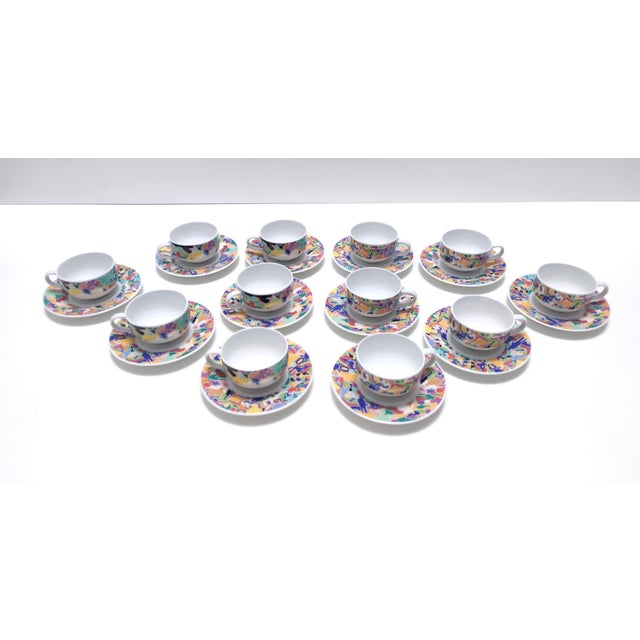 Made in Italy, 1993. This set was designed by Ettore Sottsass for Alessi. The colorful pattern is also designed by...