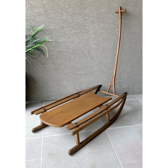 Excellent Pre-Owned Condition. The simplicity and beauty of this solid hickory wood transport sled, with wood and metal...