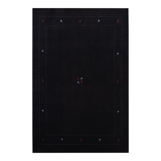 Abstract Gabbeh Black Wool Rug - 8'2''x9'10'' For Sale