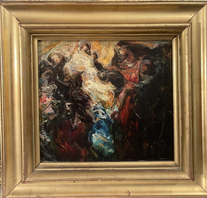 A. Mancini, Religious Scene, 19th Century, Oil Painting, Framed