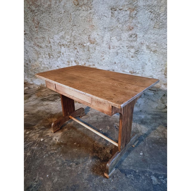 Antique French Oak Farmhouse Trestle Table, Early 1900s For Sale - Image 5 of 17