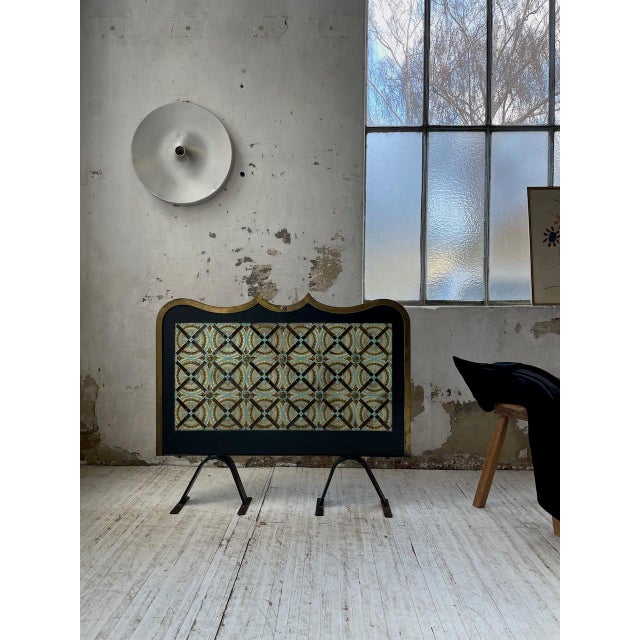 1950s Cast Iron and Ceramic Firewall, 1950s For Sale - Image 5 of 18