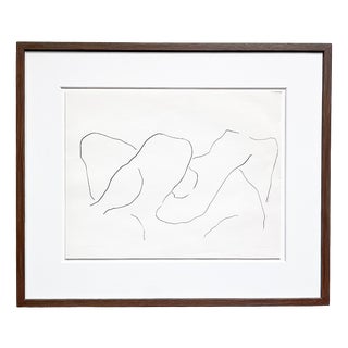 Harry Bertoia, Bushes, 1960s, Original Black Ink Drawing, Framed For Sale