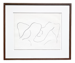 Harry Bertoia, Bushes, 1960s, Original Black Ink Drawing, Framed