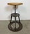 Industrial height adjustable workshop swivel stool made in former Czechoslovakia during the 1960s. Measures: Min.- Max....