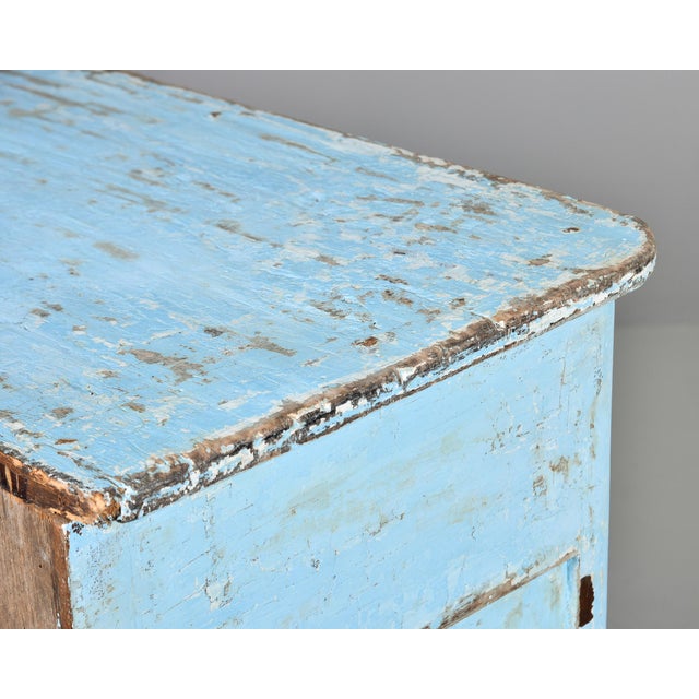 French Provincial Louis XV Style Blue-Painted Two-Door Buffet For Sale - Image 12 of 13