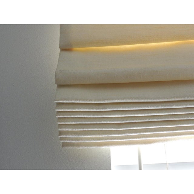 Beige Silk Color Soft Pleated Window Roman Shade For Sale - Image 4 of 10