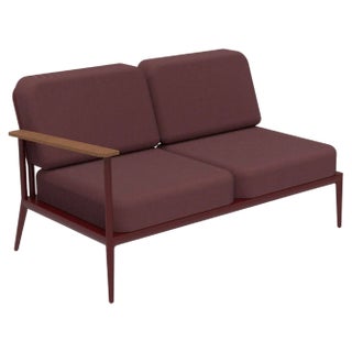 Nature Burgundy Double Right Modular Sofa by Mowee For Sale