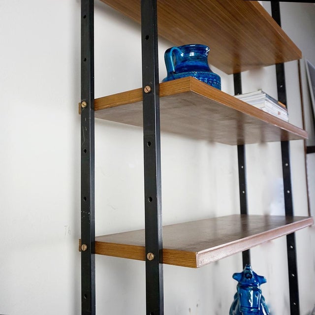 Mid-Century Italian Modular Freestanding Floor to Ceiling Book Case, 1950s For Sale - Image 12 of 16