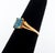 Modern Vintage 10k Yellow Gold & Blue Topaz Ring For Sale - Image 3 of 8