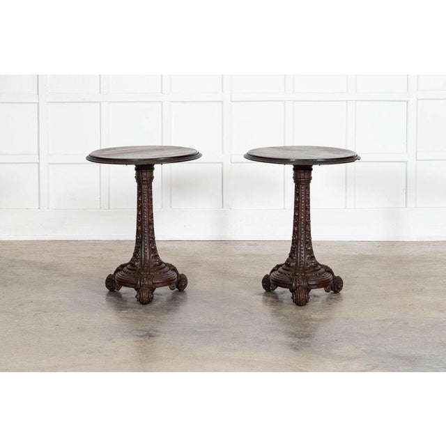 English Mahogany and Painted Cast Iron Tavern Tables, 1860, Set of 2 For Sale - Image 15 of 18