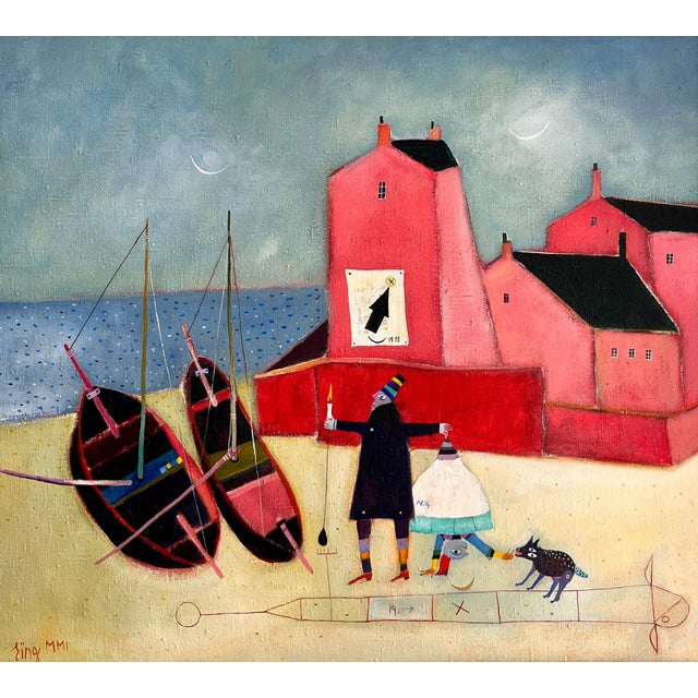 Harmut Eing, Zanzibar in Vlissingen, Oil on Canvas, 2001 For Sale - Image 4 of 4