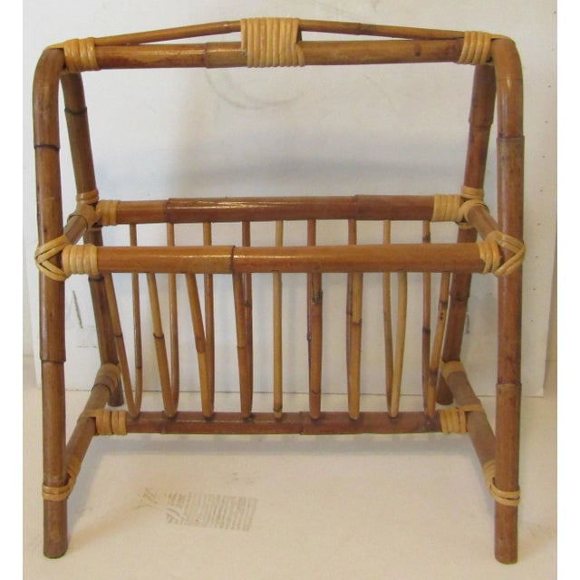 1950s 1950s Mid-Century Modern Bamboo A-Frame Magazine Rack For Sale - Image 5 of 12
