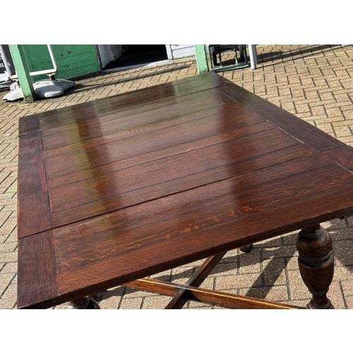 Wood Vintage Extending Oak Draw Leaf Table and Chairs, 1920s, Set of 5 For Sale - Image 7 of 18