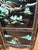 Vintage Chinese Black Lacquer 4-Panel Folding Screen Room Divider - Soapstone & Mother-of-Pearl Inlay For Sale - Image 15 of 18