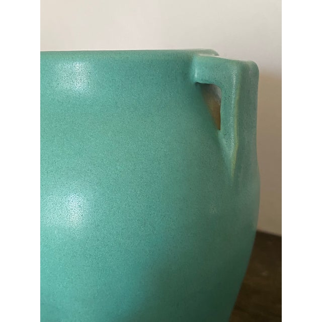 Arts & Crafts Pfaltzgraff Vintage Art Pottery Turquoise Green Vase For Sale - Image 3 of 7