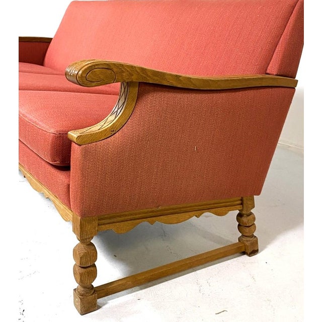 Danish Mid Century Modern Red Sofa For Sale - Image 4 of 10
