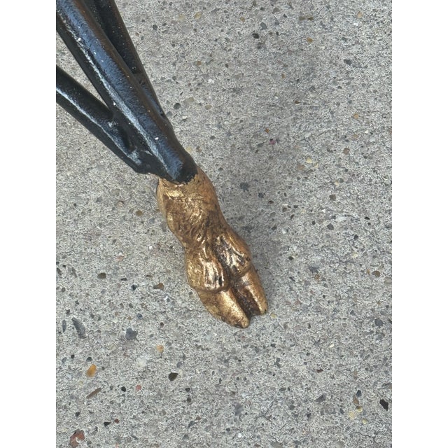 Vintage Neoclassical Marble Top Ram's Head Tripod Table by Turtle and Crane - Hollywood Regency Style For Sale - Image 9 of 11