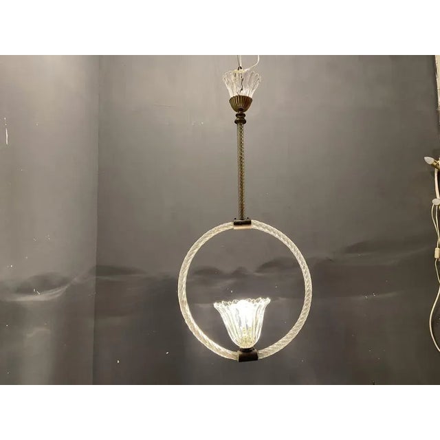 1940s Murano Glass Pendant Light by Ercole Barovier, 1940s For Sale - Image 5 of 11