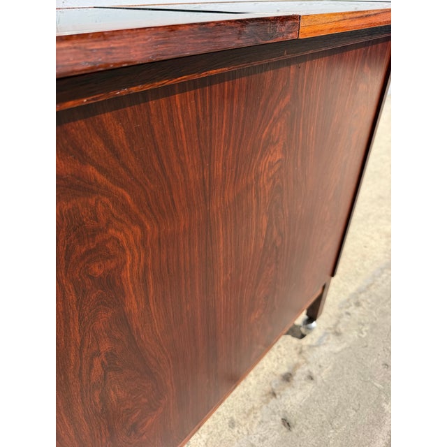 1960s 1960s Norwegian Rosewood Dry Bar & Rolling Server by Bruksbo For Sale - Image 5 of 11