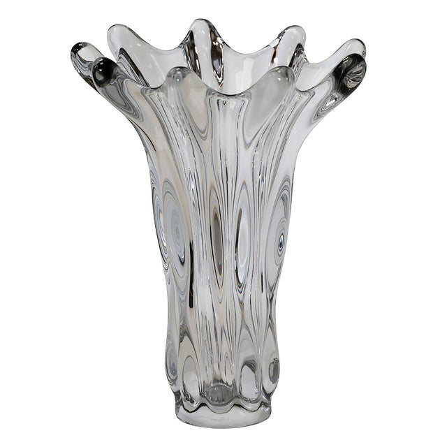 Vintage French handmade vase is made of clear crystal. Marked onthe botton: Art Vannes France. This vase in in very...