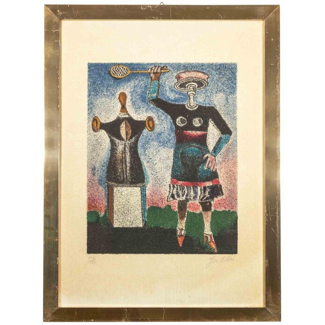 1970s Franco Gentilini, Figures, Lithograph, 1970s For Sale - Image 5 of 5