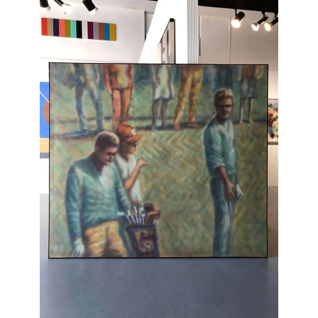 Wayne Timm : Large Vintage Painting Titled: Goodbye Arnie,1968 For Sale - Image 9 of 12