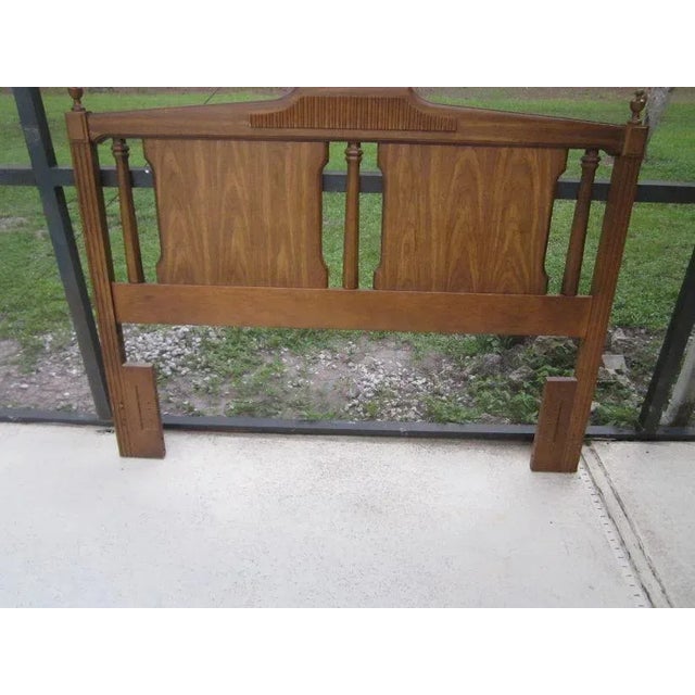 1970s Vintage Contemporary Wood Queen Headboard Augusta Staunton Pecan For Sale - Image 12 of 12