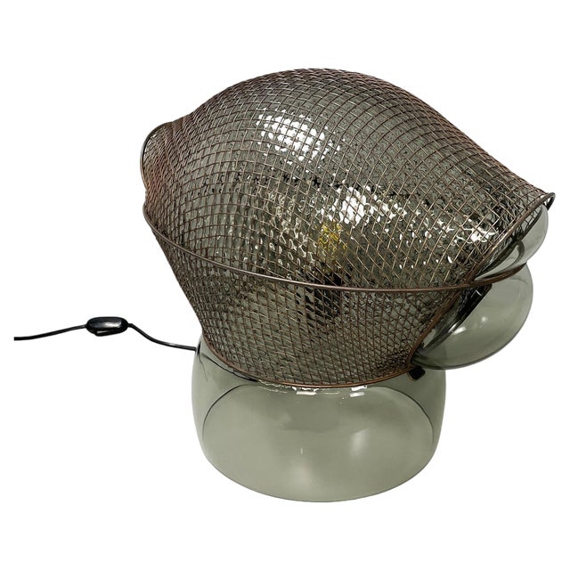 Italian Modern Glass & Steel Patroclo Table Lamp attributed to Gae Aulenti for Artemide, 1970 For Sale